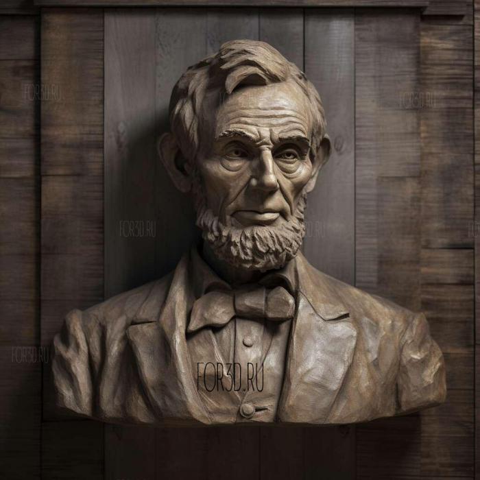 Abraham Lincoln 4 stl model for CNC